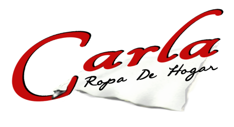 Logo de Ropa de Hogar Carla con letras rojas, representando una marca de productos para el hogar de calidad